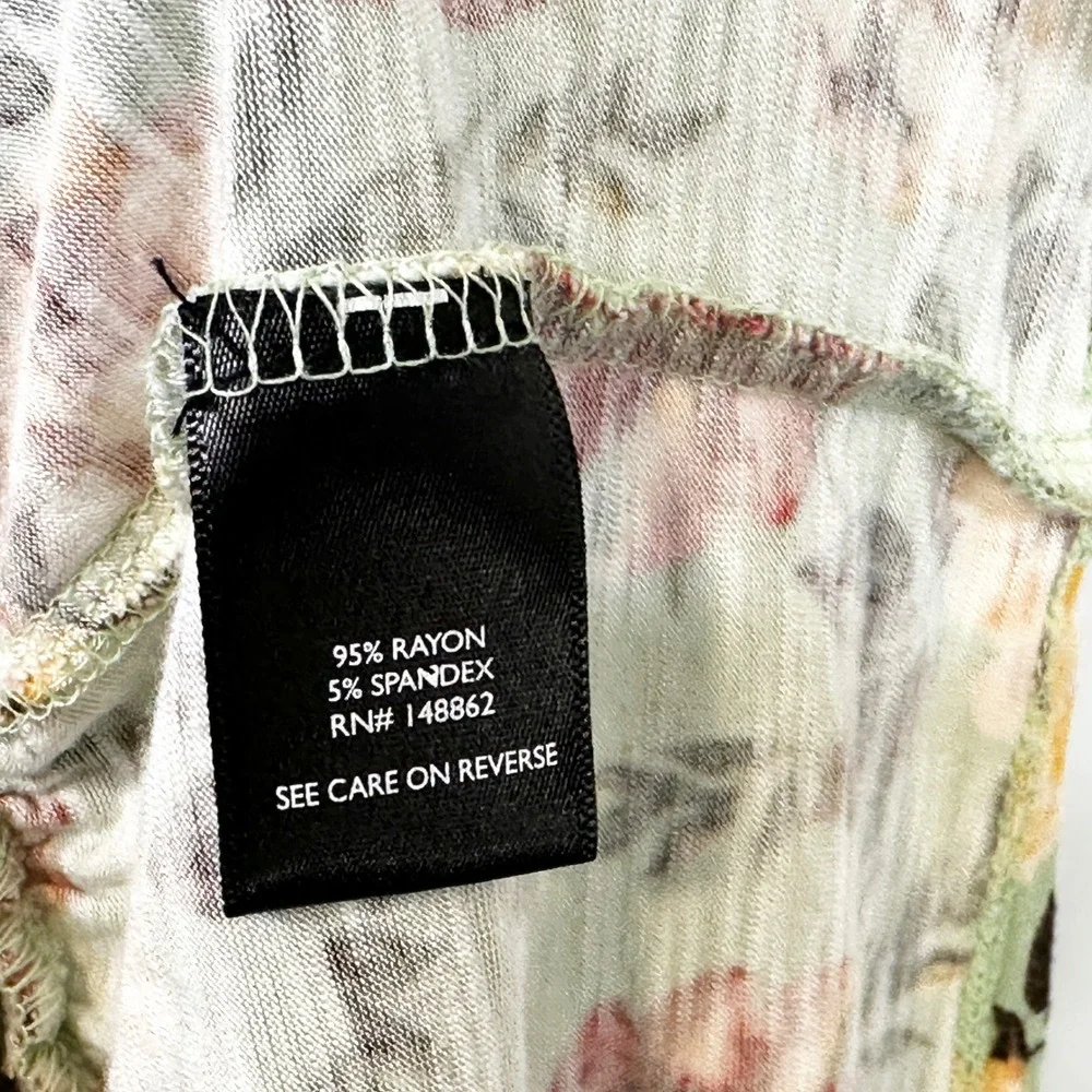 Torrid Super Soft Plus Size 3X Tank Top Green Floral Tiered Babydoll Swing 467 - Picture 10 of 10